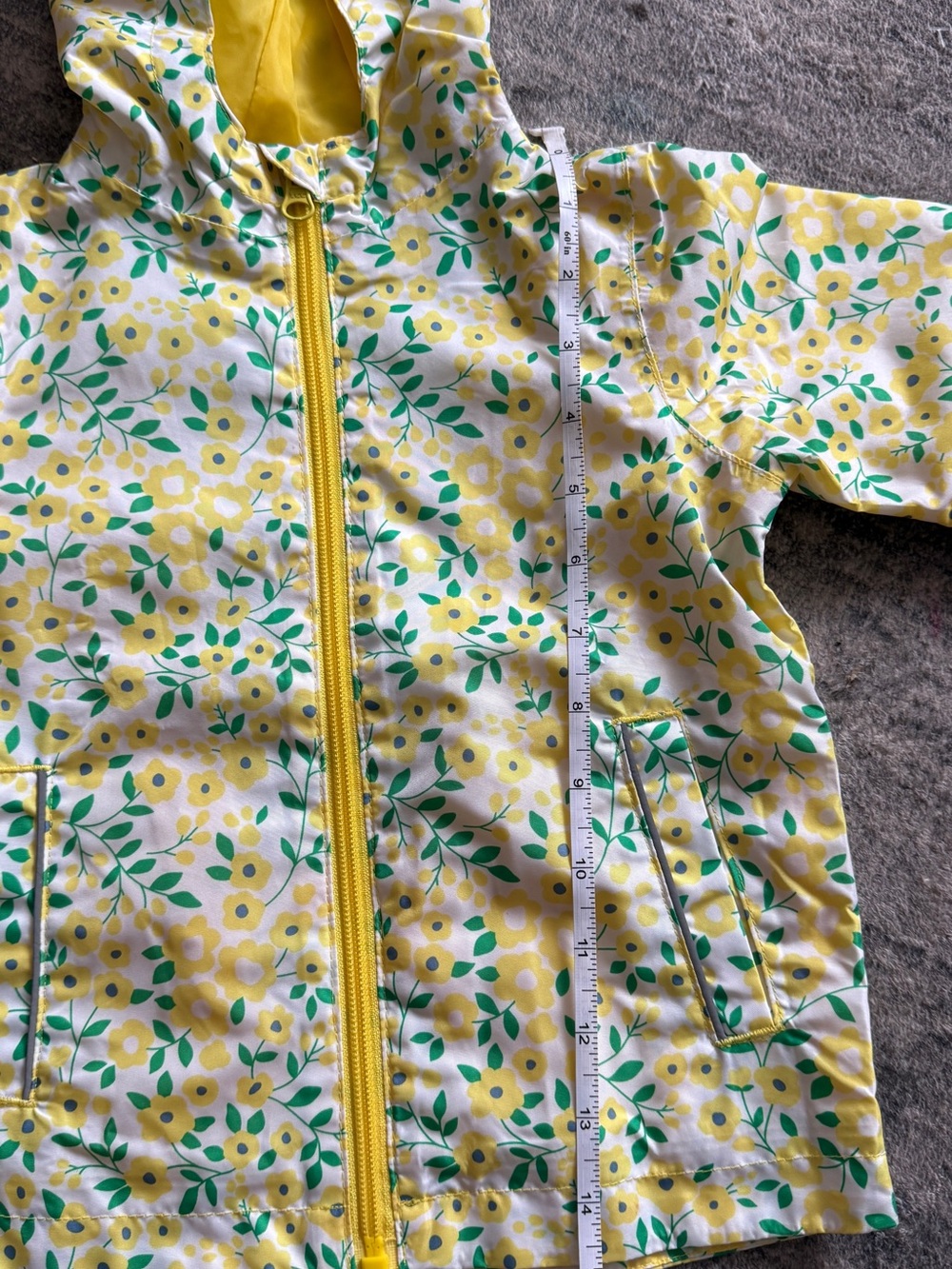 Kids Floral Hooded Raincoat in Yellow - Unbranded - Picture 4 of 10